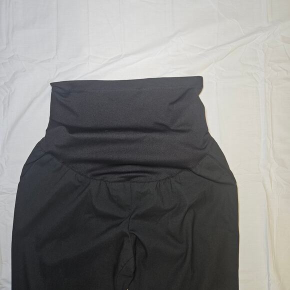 Liz Lange Maternity Black Stretch Dress Pants Medium Bootcut Over Belly Panel - Picture 3 of 10